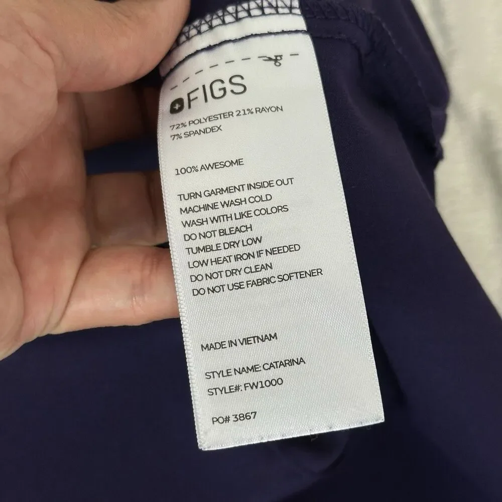 Figs Purple Jam Scrub Set M/S Medical Workwear Athleisure Minimalist Nurse - Picture 15 of 16
